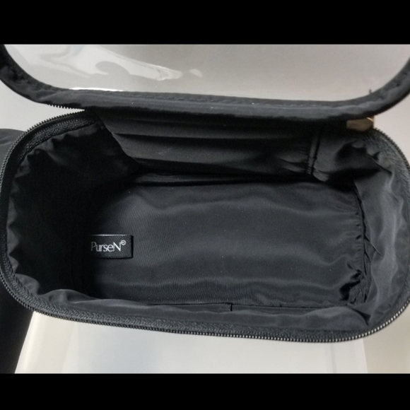 PurseN Bangle Rings Jewelry Bag w Handle,Travel Storage Floral Black Silver EUC! - Picture 9 of 10